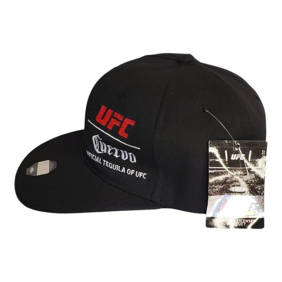 NWT UFC Logo Cuervo Official Tequila of UFC Snapback Cap Black, White & Red - Picture 2 of 5